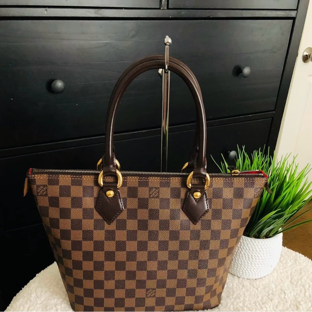 Louis Vuitton Brown Damier Ebene Saleya PM Shoulder Bag with Dark Brown Trim